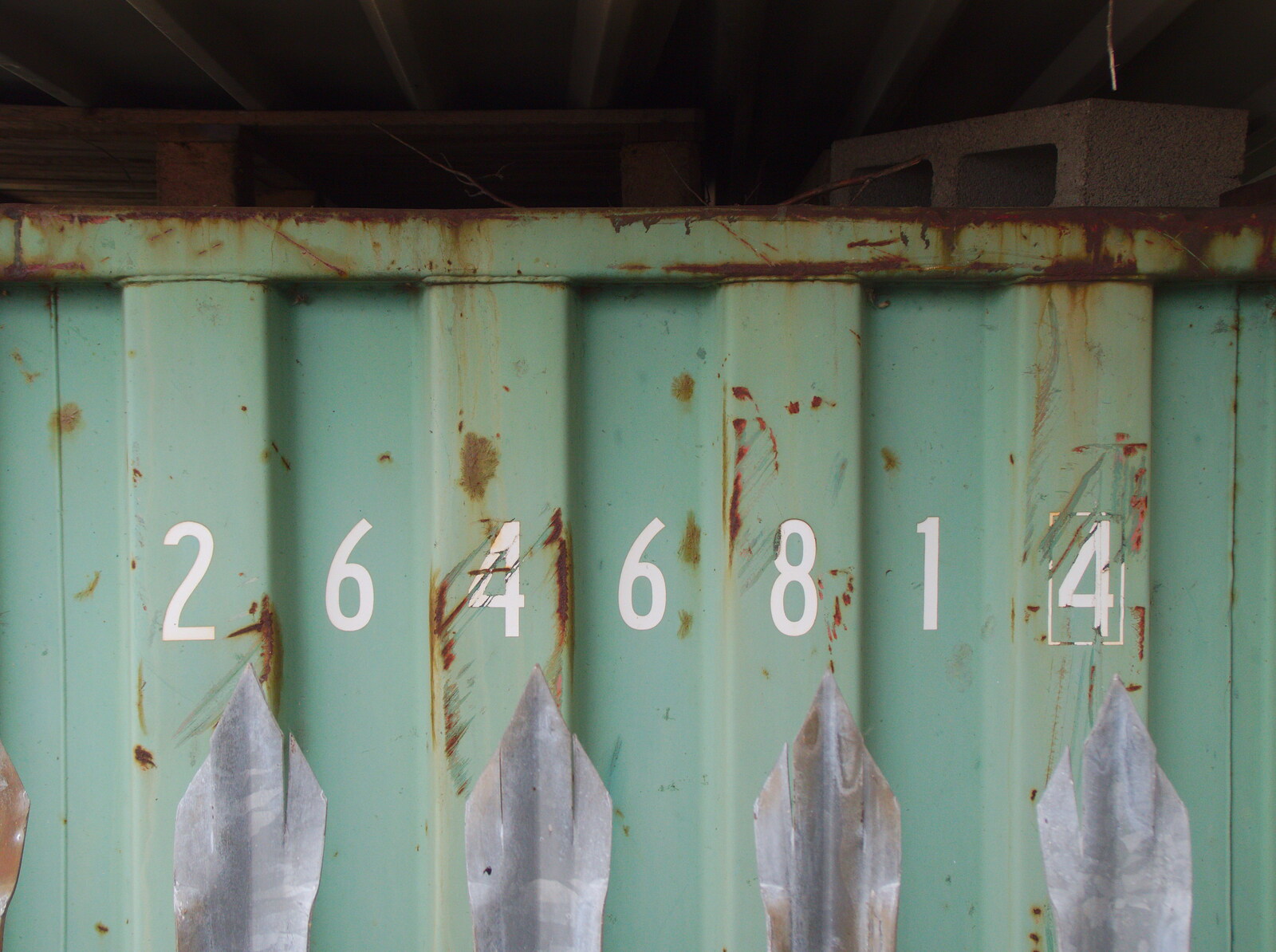 Numbers on an old shipping container from A Mini Qualcomm Reunion, The Wrestlers, Cambridge - 26th April 2019