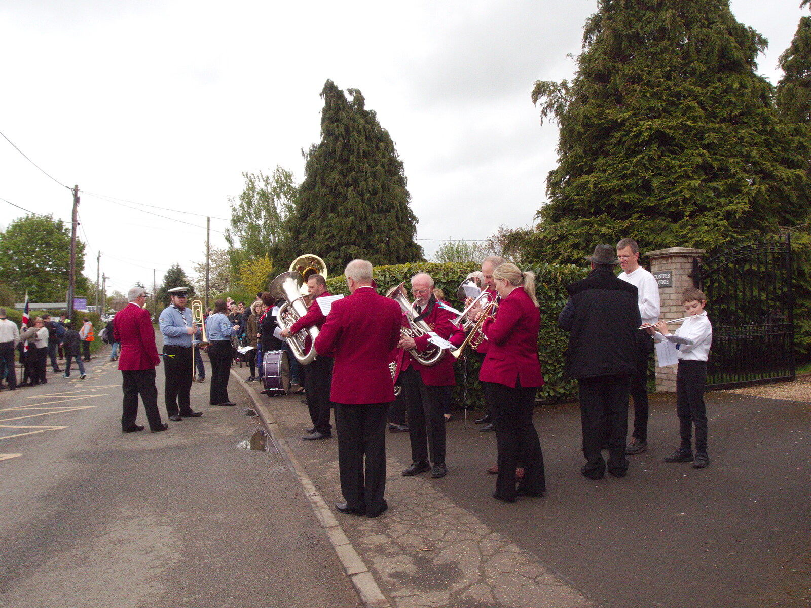 The band assembles from A St. George's Day Parade, Dickleburgh, Norfolk - 28th April 2019