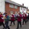 The band marches through Dickleburgh, A St. George's Day Parade, Dickleburgh, Norfolk - 28th April 2019