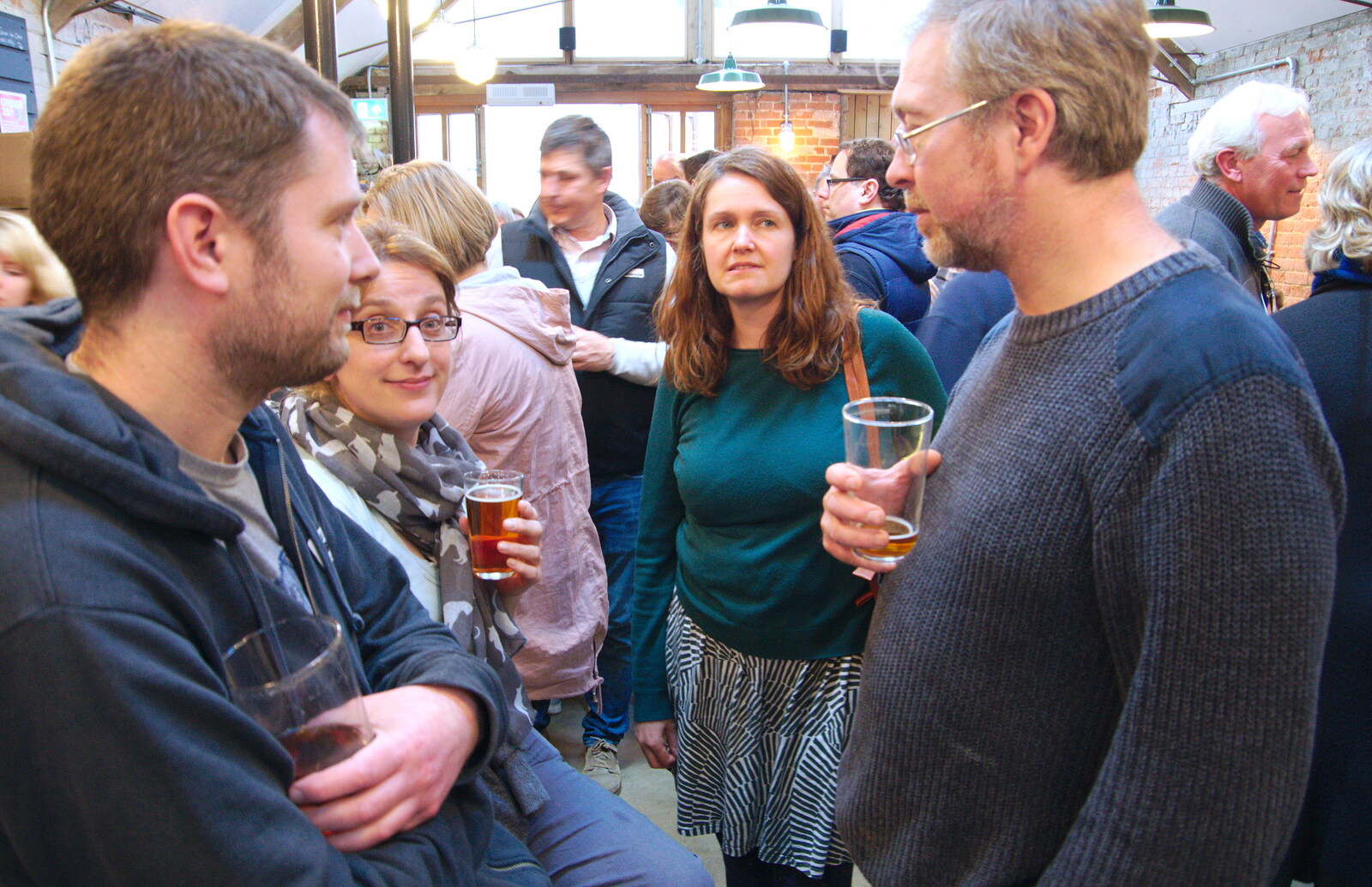 The boy Phil, Suey, Isobel and Marc from The Opening of Star Wing Brewery's Tap Room, Redgrave, Suffolk - 4th May 2019