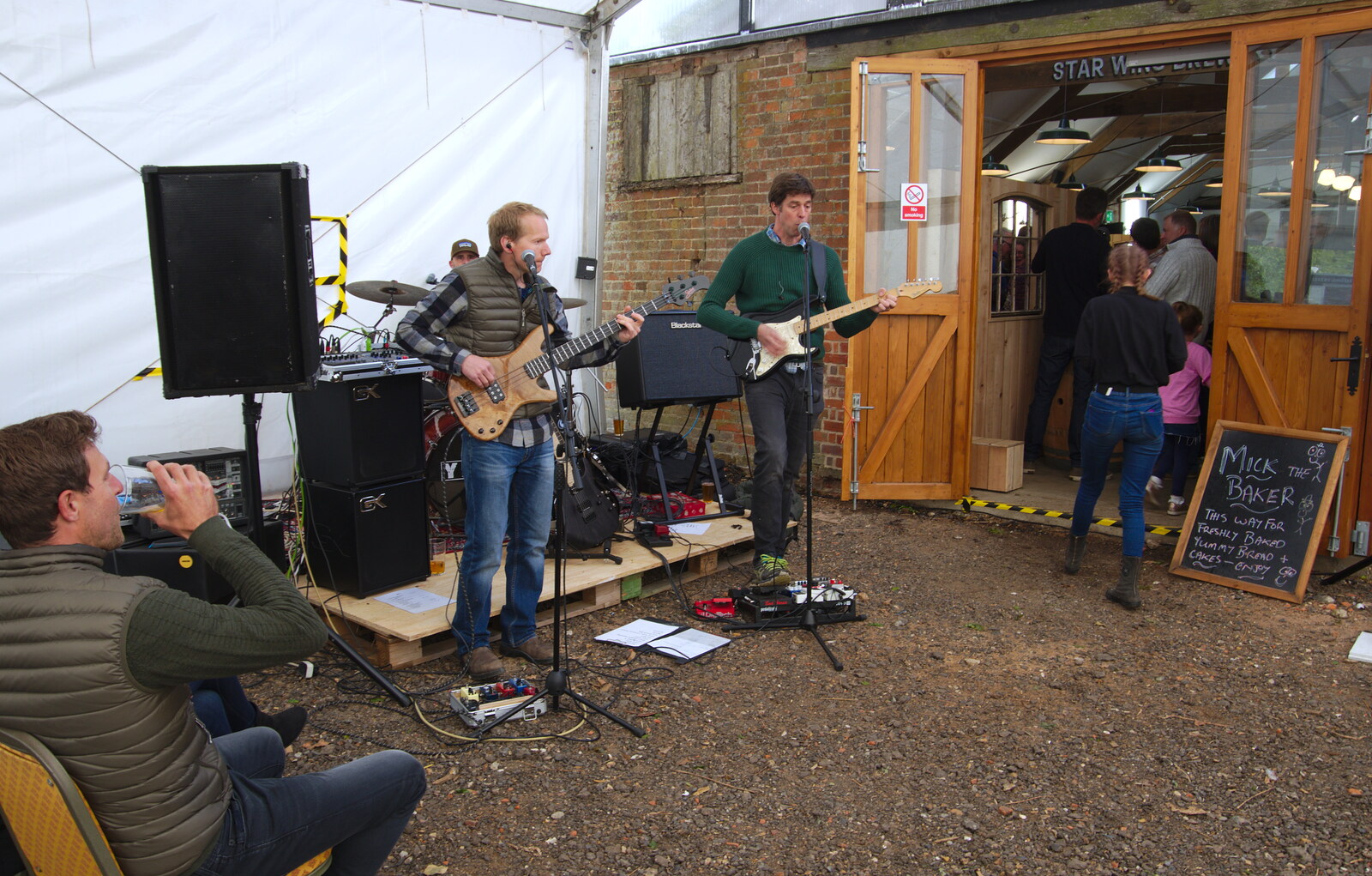 A band does its thing from The Opening of Star Wing Brewery's Tap Room, Redgrave, Suffolk - 4th May 2019