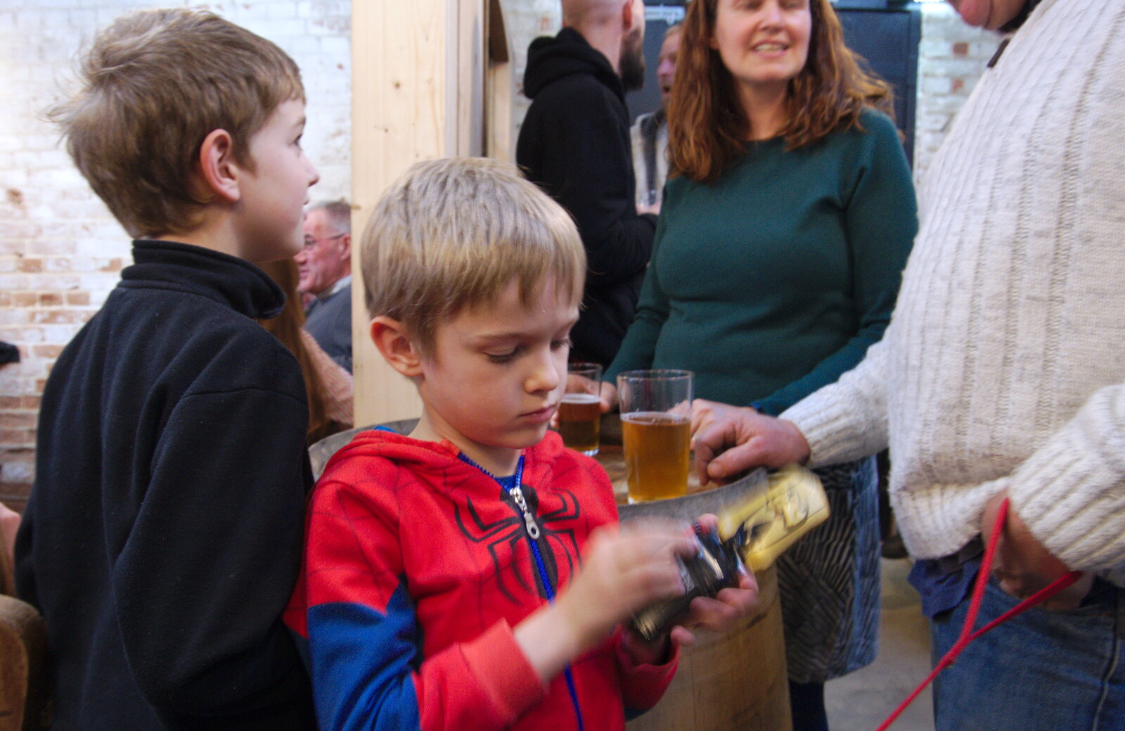 Harry plays with something from The Opening of Star Wing Brewery's Tap Room, Redgrave, Suffolk - 4th May 2019