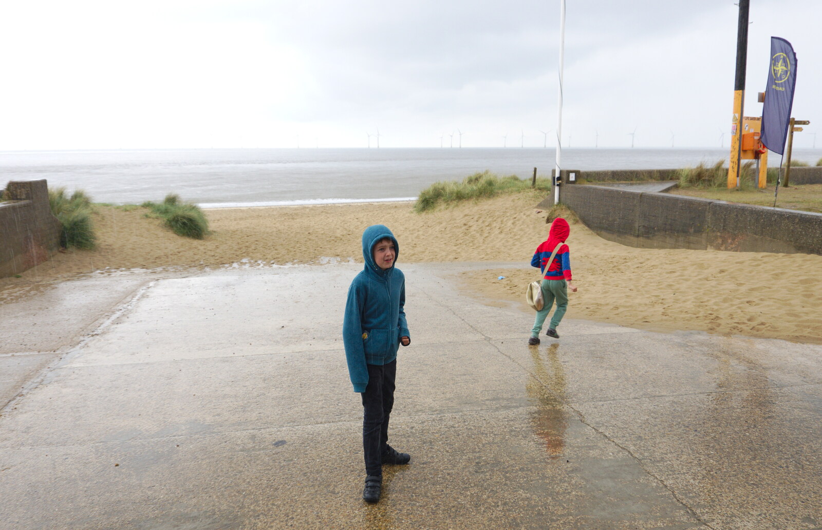 On a rain-soaked slipway from A Postcard From Caister on Sea, Norfolk - 6th May 2019
