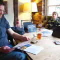 The Boy Phil inspects the kids' menu, The BSCC Bike Ride 2019, Coggeshall, Essex - 11th May 2019