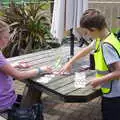 Jessica and Fred are playing cards, The BSCC Bike Ride 2019, Coggeshall, Essex - 11th May 2019