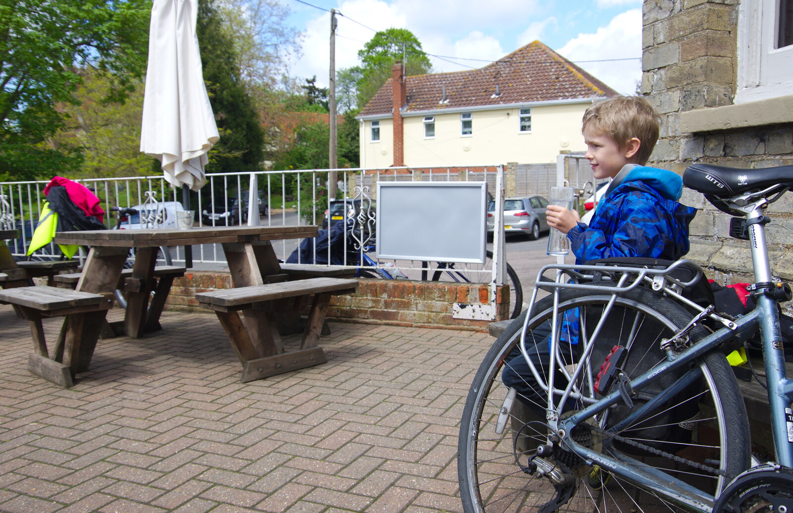 Harry's got a lemonade from The BSCC Bike Ride 2019, Coggeshall, Essex - 11th May 2019