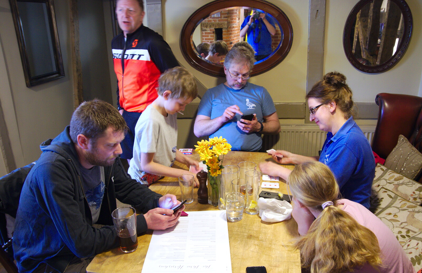 Everyone's on their phone from The BSCC Bike Ride 2019, Coggeshall, Essex - 11th May 2019
