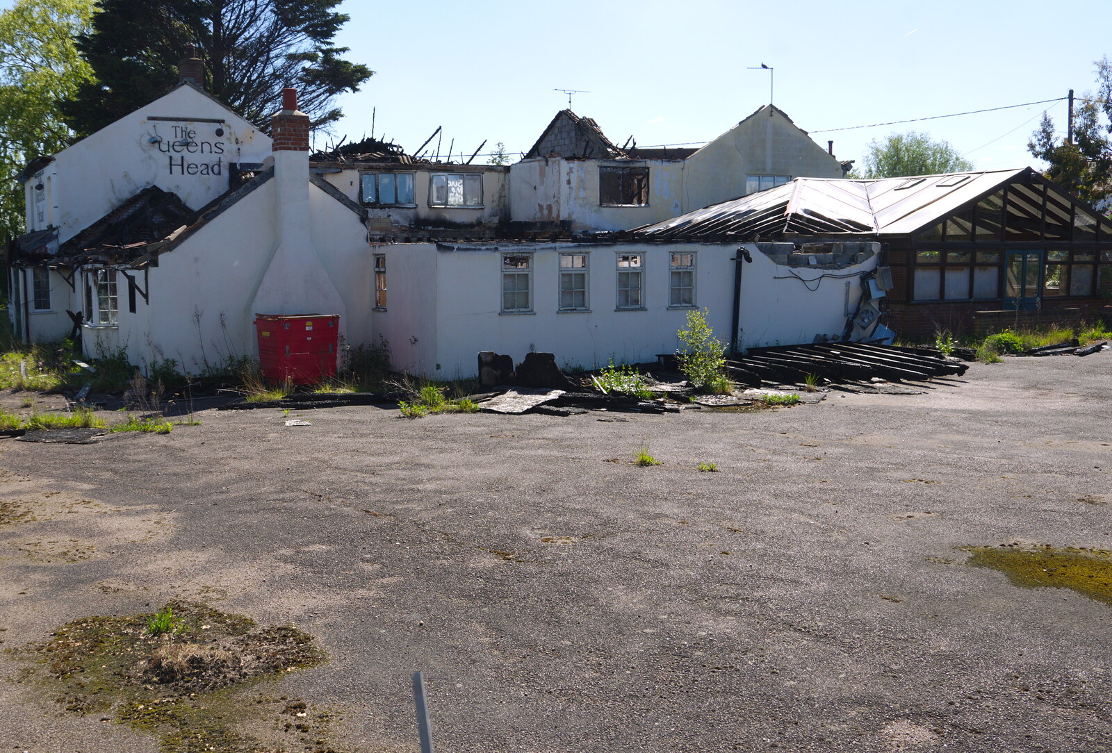 The pub has been almost completely razed to the ground from The BSCC Bike Ride 2019, Coggeshall, Essex - 11th May 2019