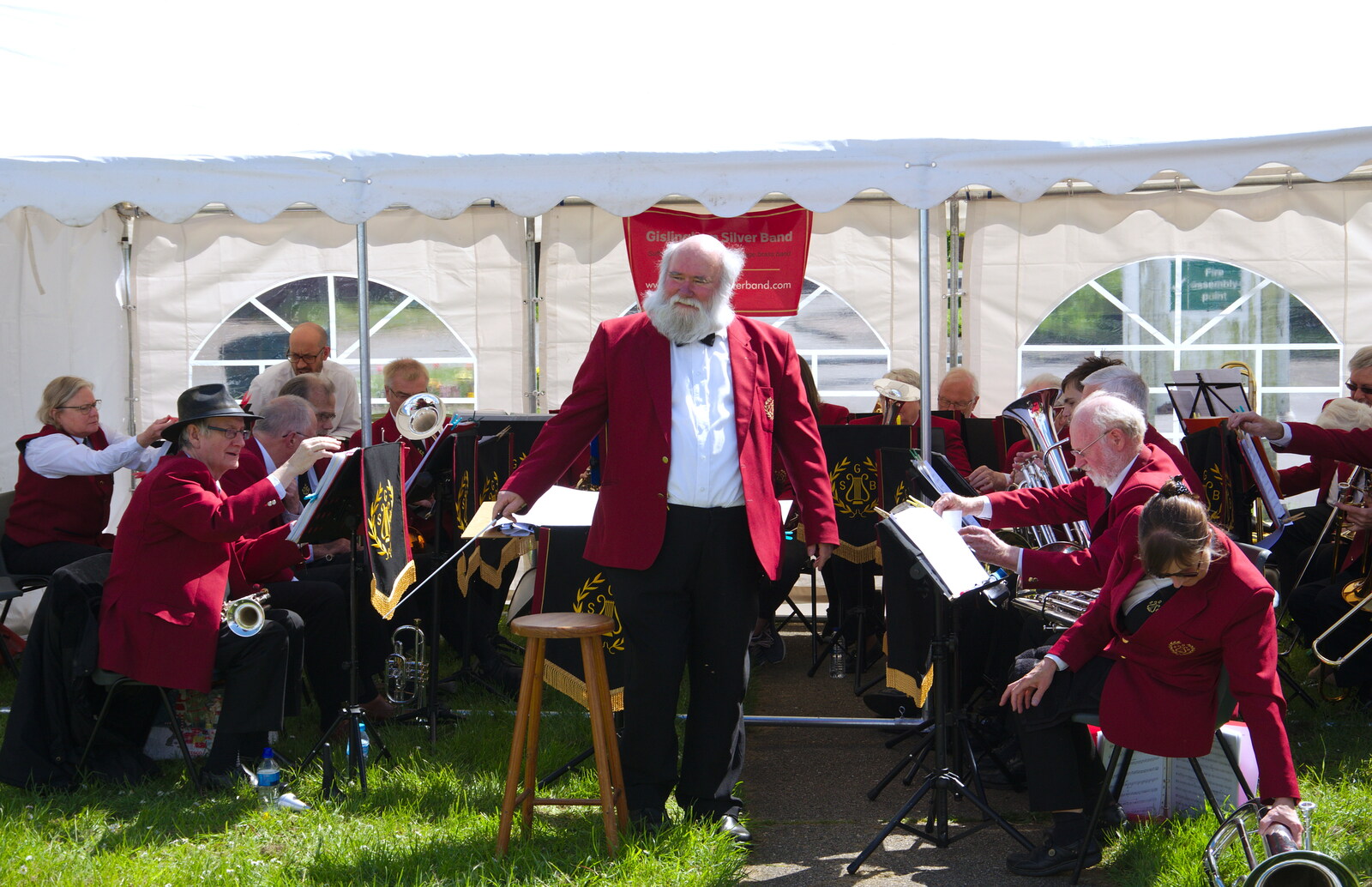 Adrian takes a bit of applause from The Gislingham Silver Band at the Village Hall, Gislingham, Suffolk - 12th May 2019