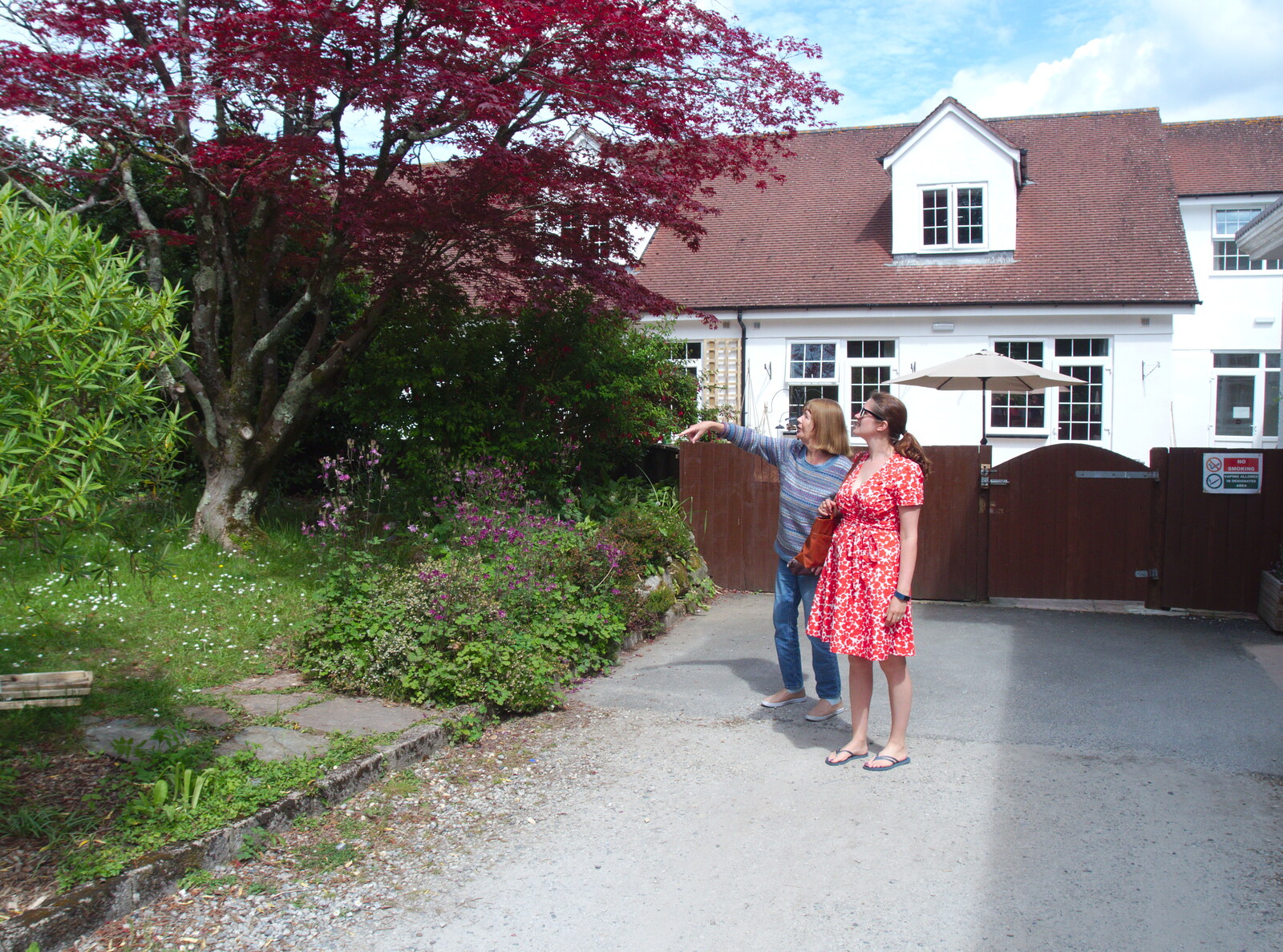 Mother shows off the gardens from Chagford Lido and a Trip to Parke, Bovey Tracey, Devon - 25th May 2019