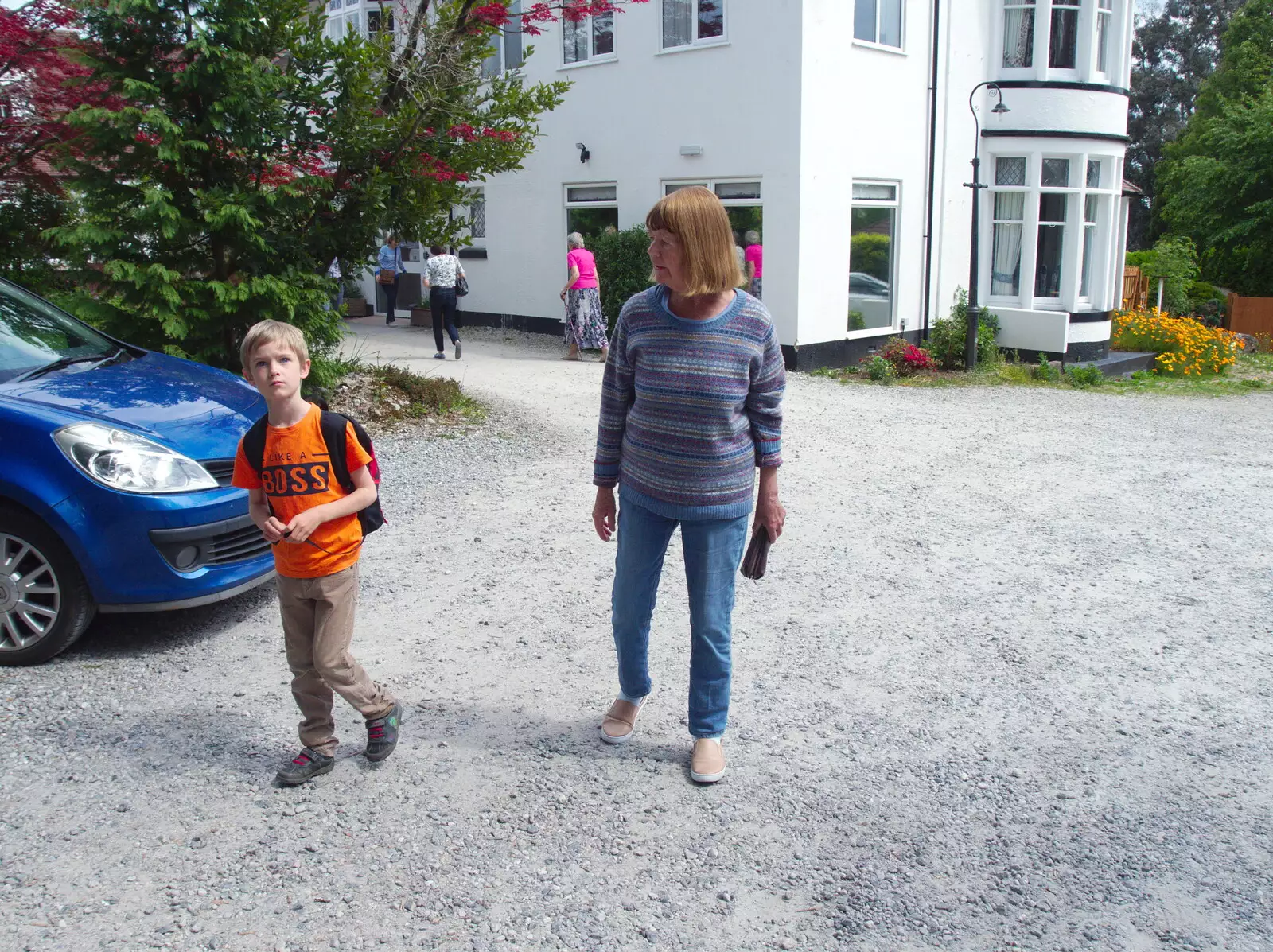 Harry with Grandma J, from Chagford Lido and a Trip to Parke, Bovey Tracey, Devon - 25th May 2019
