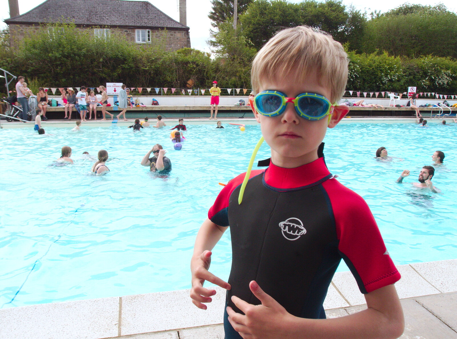 Chagford Lido and a Trip to Parke, Bovey Tracey, Devon - 25th May 2019: Harry stands by Chagford Lido