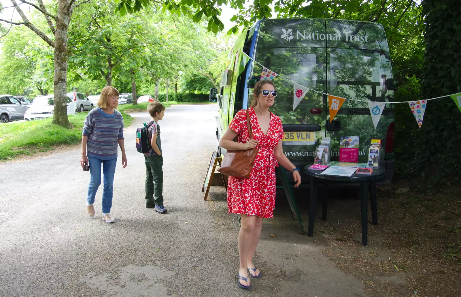 The National Trust van looks almost transparent, from Chagford Lido and a Trip to Parke, Bovey Tracey, Devon - 25th May 2019