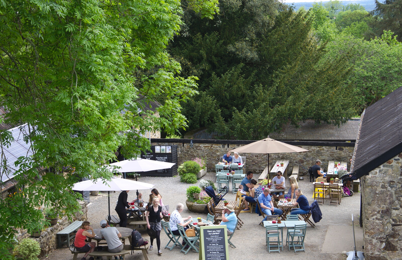 A view of the café from Chagford Lido and a Trip to Parke, Bovey Tracey, Devon - 25th May 2019