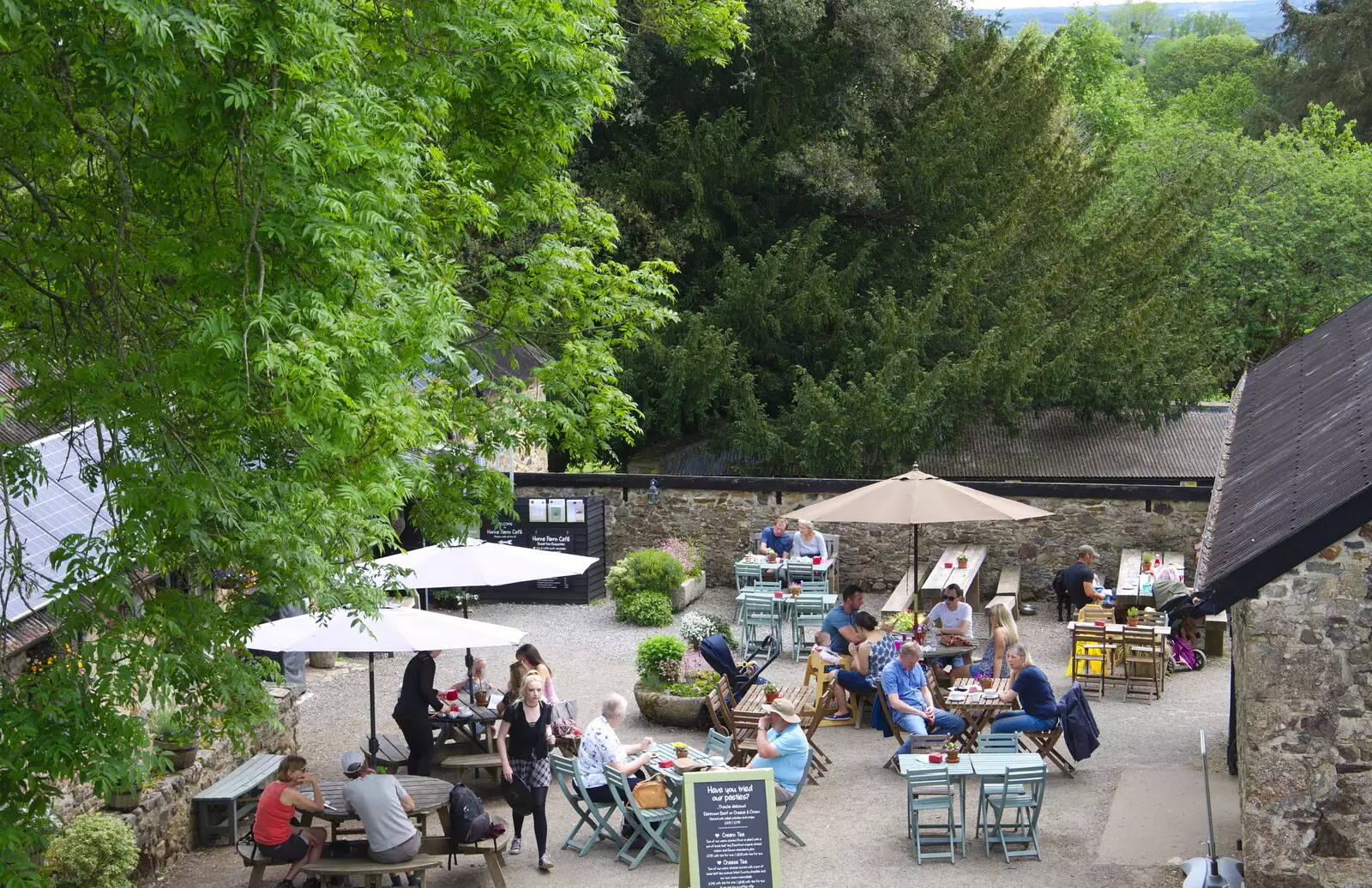 A view of the café, from Chagford Lido and a Trip to Parke, Bovey Tracey, Devon - 25th May 2019