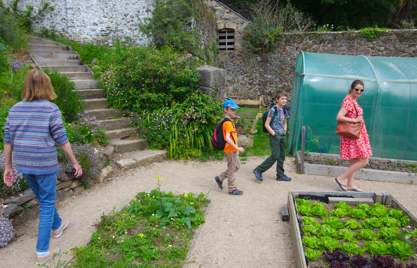 Chagford Lido and a Trip to Parke, Bovey Tracey, Devon - 25th May 2019: The gang in the lettuce beds