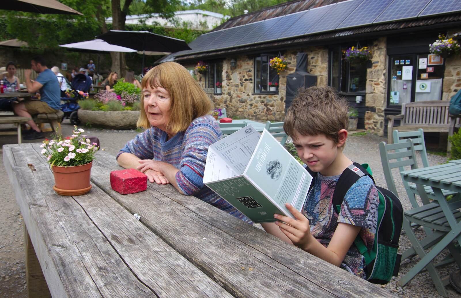 Chagford Lido and a Trip to Parke, Bovey Tracey, Devon - 25th May 2019: Fred looks at the menu suspiciously