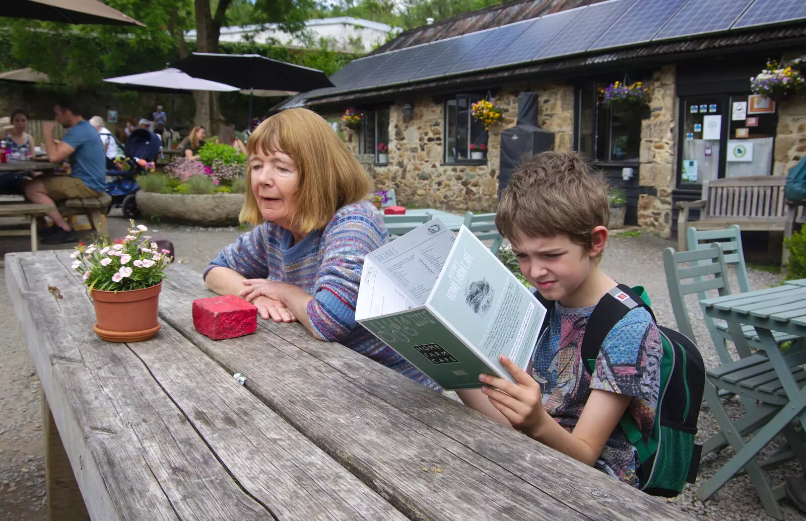 Fred looks at the menu suspiciously, from Chagford Lido and a Trip to Parke, Bovey Tracey, Devon - 25th May 2019