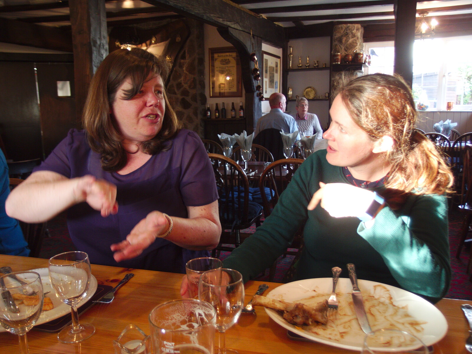 Sis and Isobel in the Cobley restaurant from The Tom Cobley and a Return to Haytor, Bovey Tracey, Devon - 27th May 2019