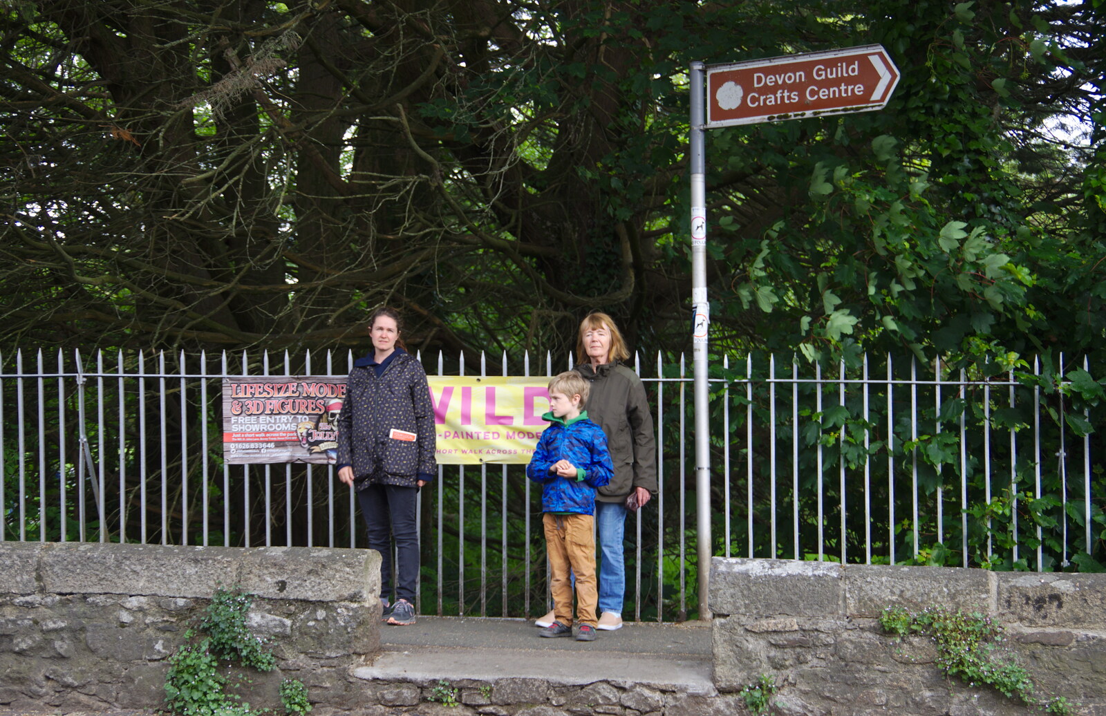 Isobel, Harry and Grandma J wait from The Tom Cobley and a Return to Haytor, Bovey Tracey, Devon - 27th May 2019