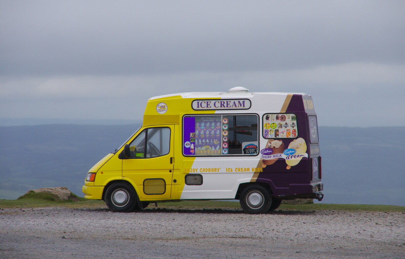 There's an ice cream van braving the elements from The Tom Cobley and a Return to Haytor, Bovey Tracey, Devon - 27th May 2019