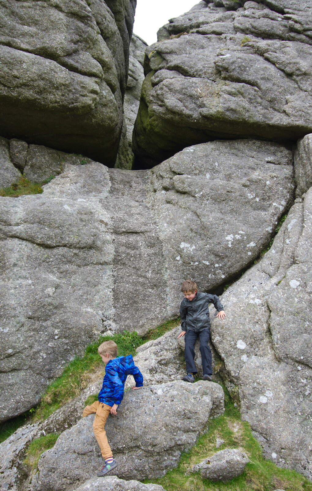 The boys do a bit of climbing from The Tom Cobley and a Return to Haytor, Bovey Tracey, Devon - 27th May 2019