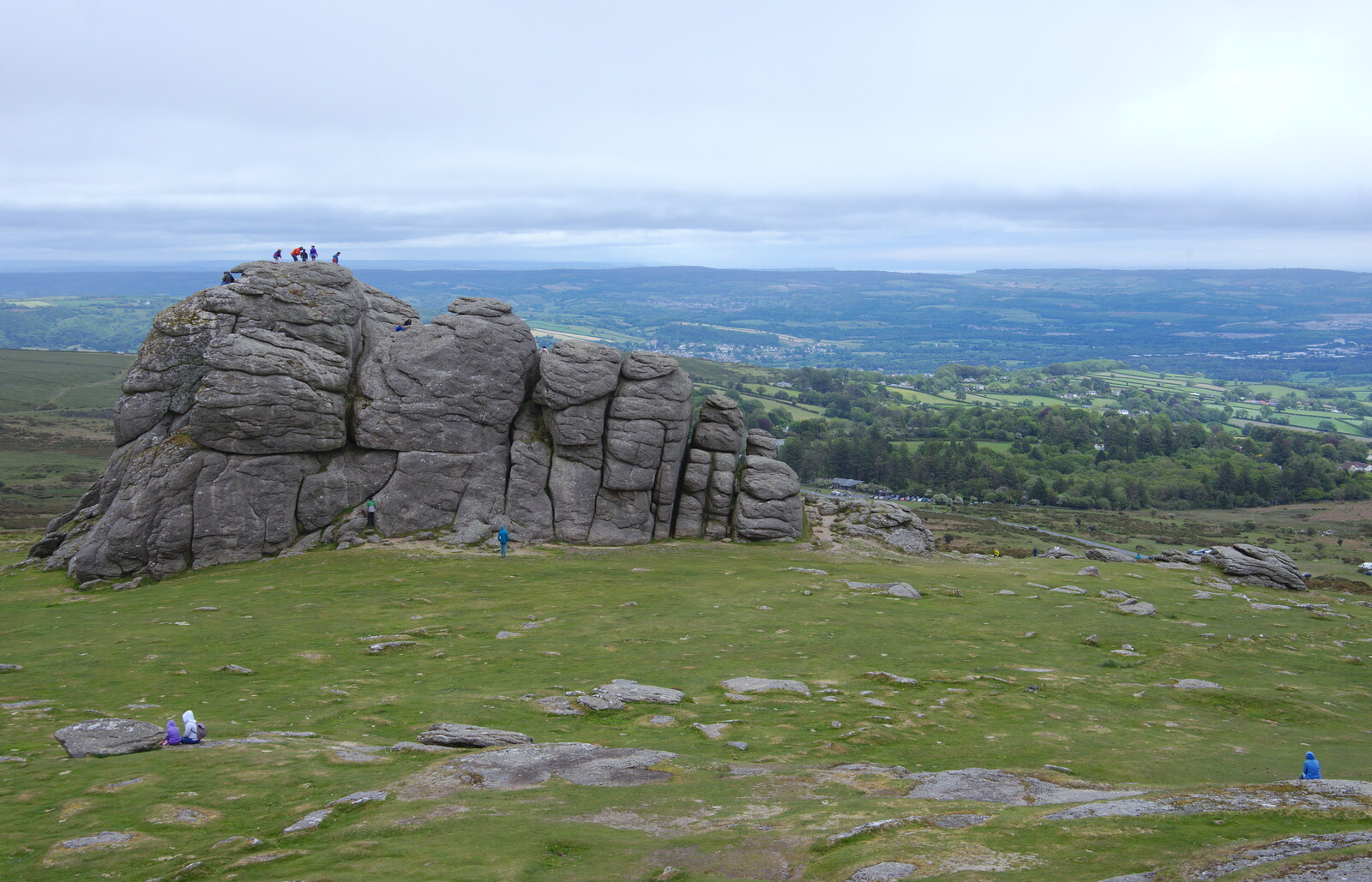 People climb over the tor like ants from The Tom Cobley and a Return to Haytor, Bovey Tracey, Devon - 27th May 2019