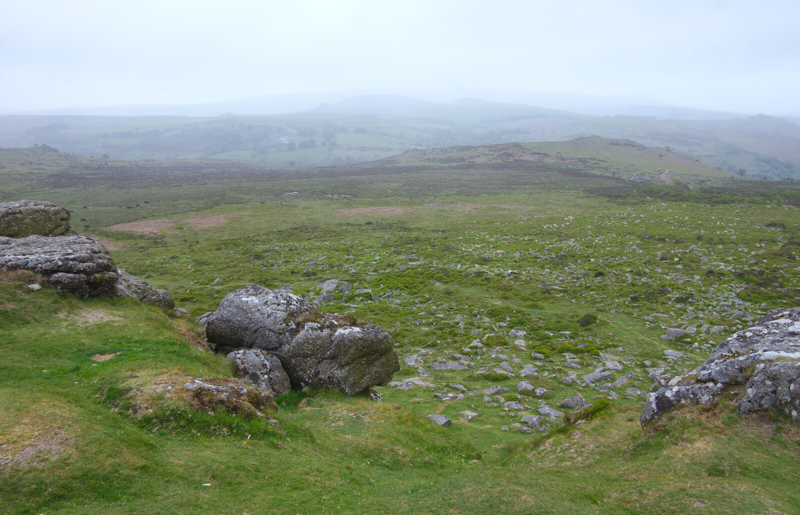 A murky Dartmoor view from Hay Tor from The Tom Cobley and a Return to Haytor, Bovey Tracey, Devon - 27th May 2019