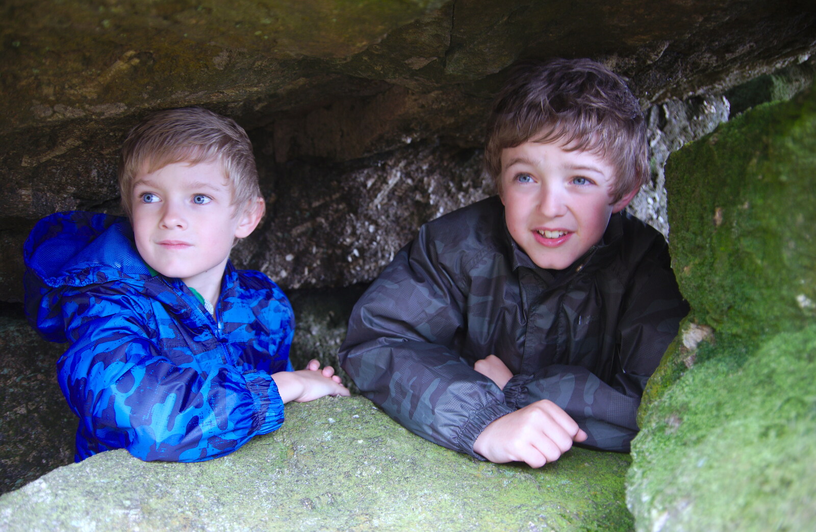 Harry and Fred are in a rock shelter from The Tom Cobley and a Return to Haytor, Bovey Tracey, Devon - 27th May 2019