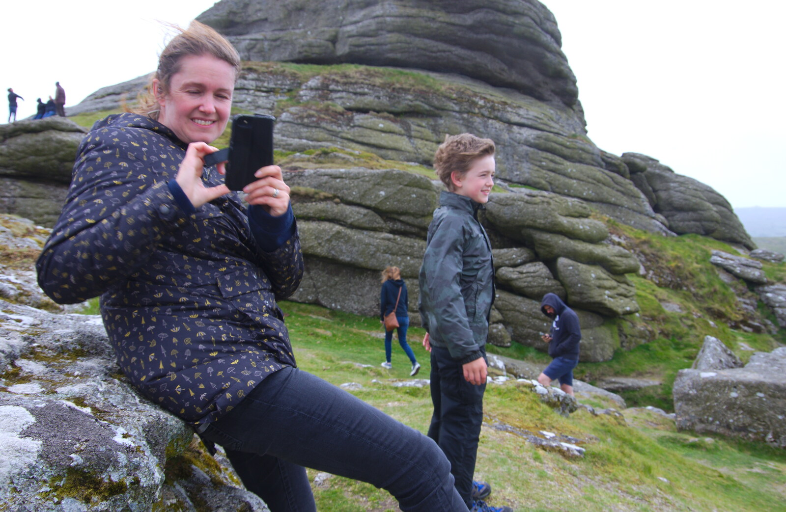 Isobel takes a photo from The Tom Cobley and a Return to Haytor, Bovey Tracey, Devon - 27th May 2019
