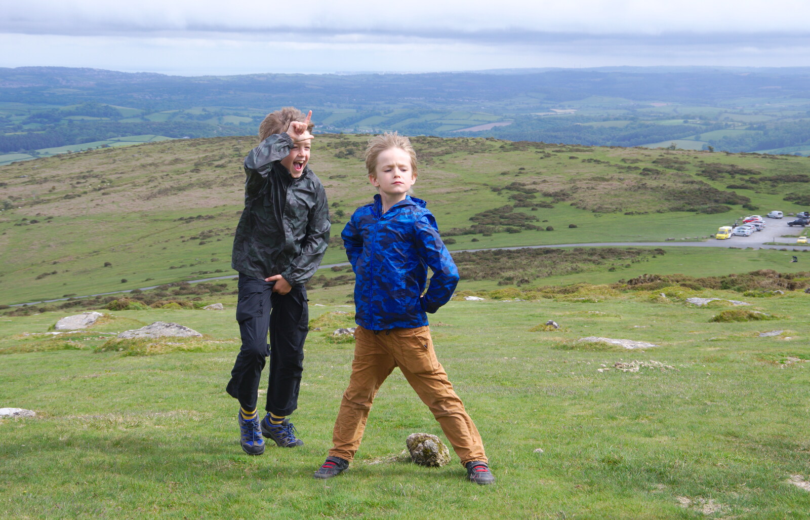 The boys do some posing from The Tom Cobley and a Return to Haytor, Bovey Tracey, Devon - 27th May 2019