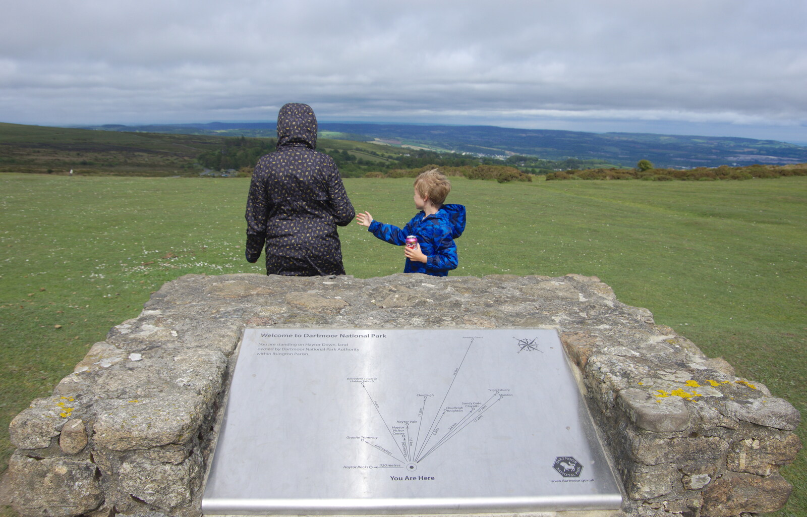 A 'you are here' information sign from The Tom Cobley and a Return to Haytor, Bovey Tracey, Devon - 27th May 2019