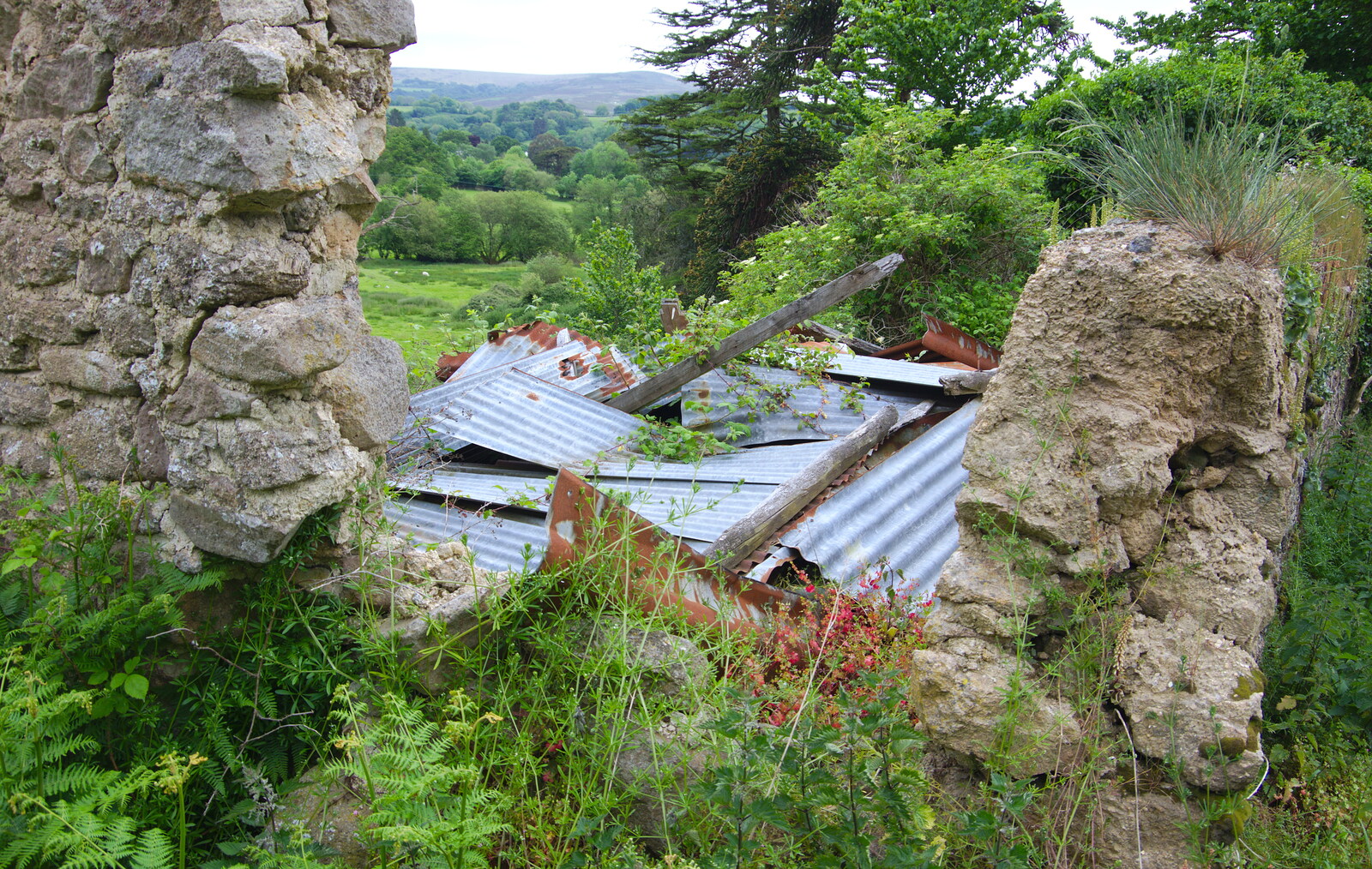 A pile of orrugated iron in the derelict house from The Tom Cobley and a Return to Haytor, Bovey Tracey, Devon - 27th May 2019