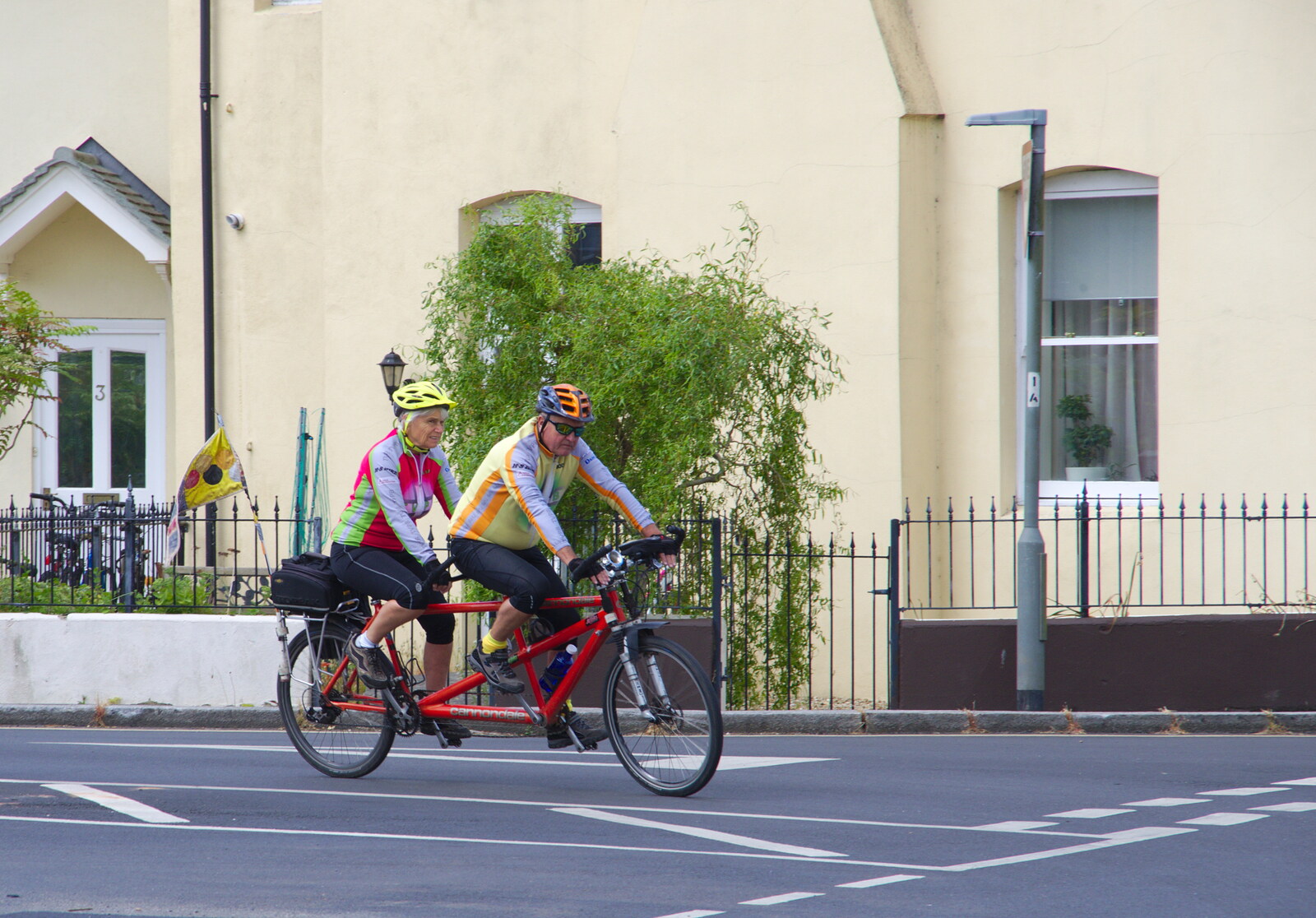 A tandem bike cycles past from The Tom Cobley and a Return to Haytor, Bovey Tracey, Devon - 27th May 2019