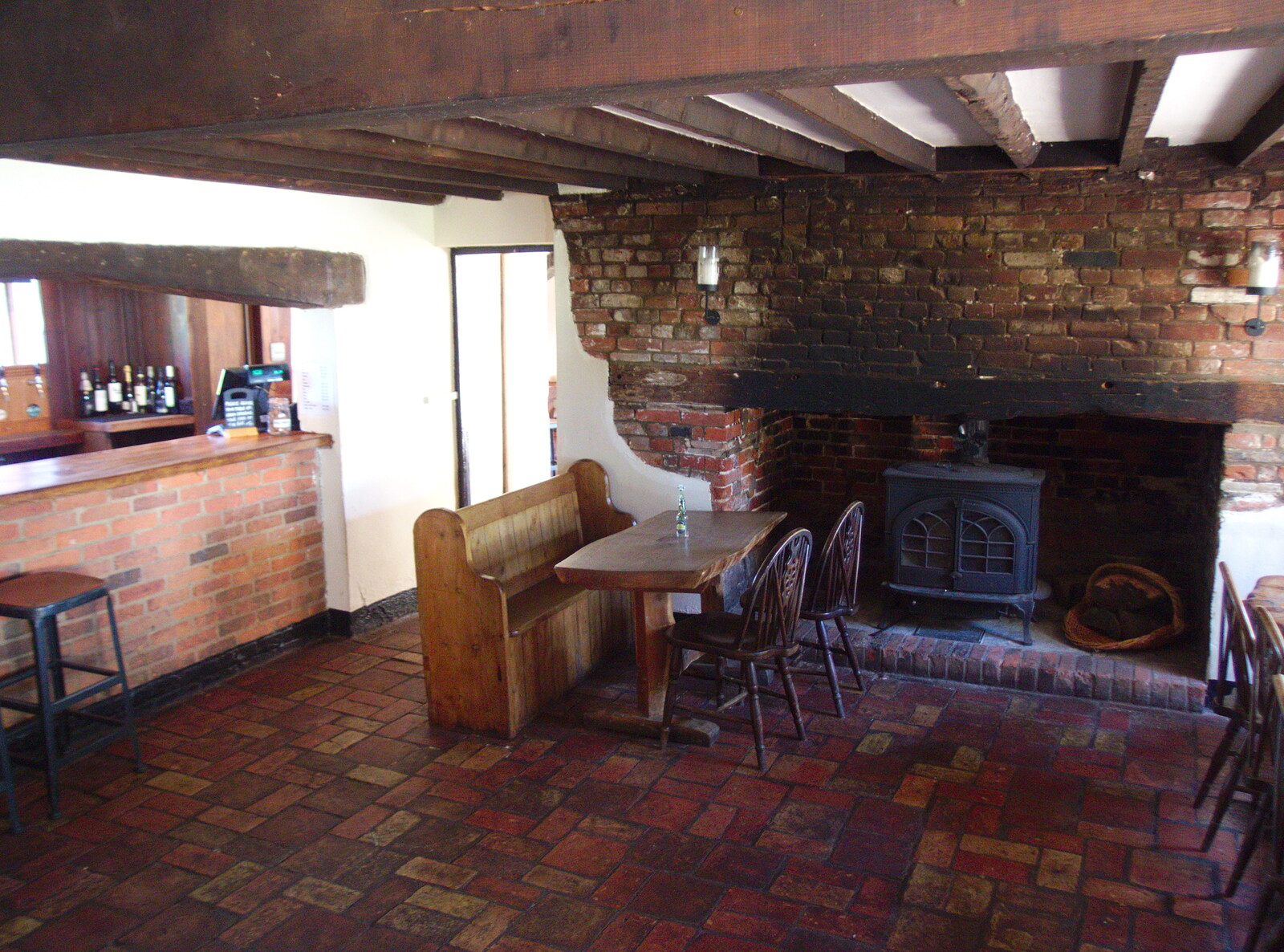 The Locks' bar and fireplace from Camping at Three Rivers, Geldeston, Norfolk - 1st June 2019