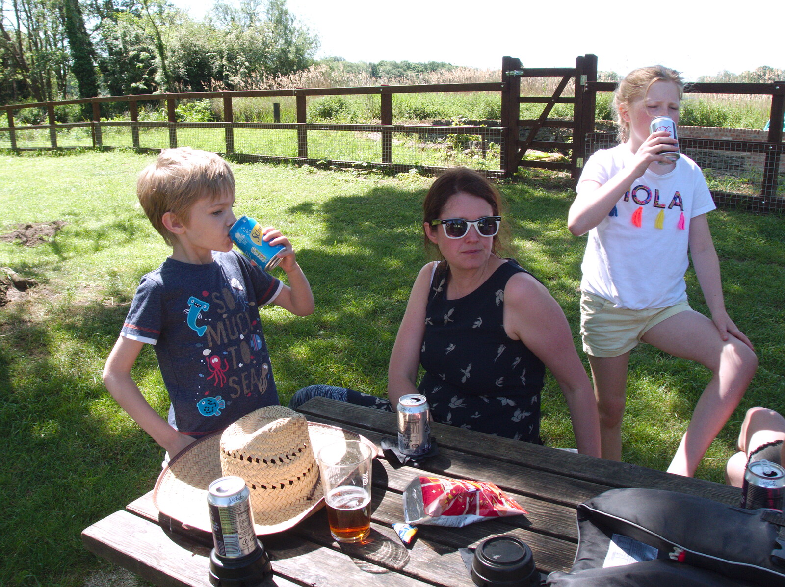 Time for a drink in the beer garden from Camping at Three Rivers, Geldeston, Norfolk - 1st June 2019
