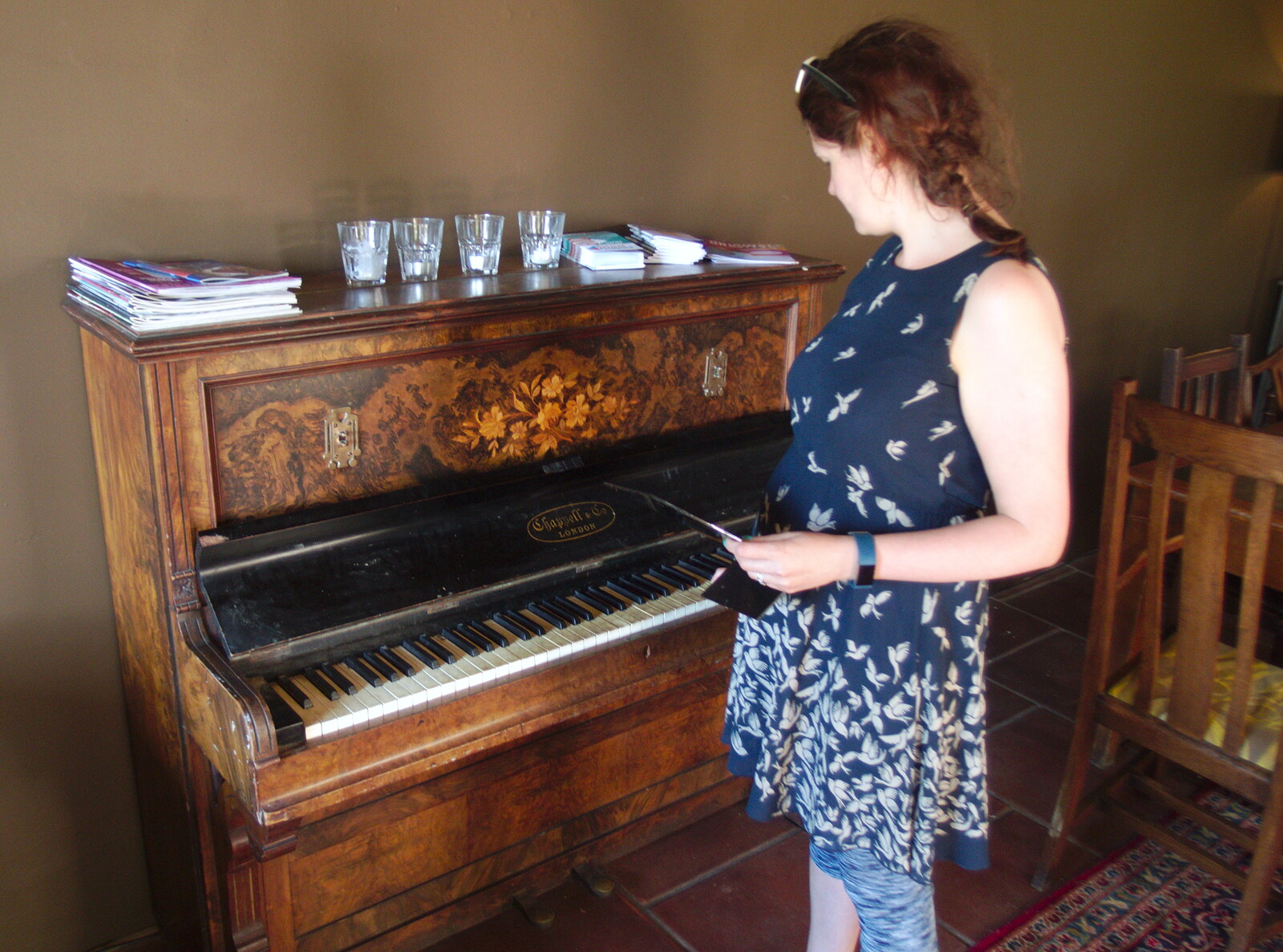 Isobel plays piano from Camping at Three Rivers, Geldeston, Norfolk - 1st June 2019