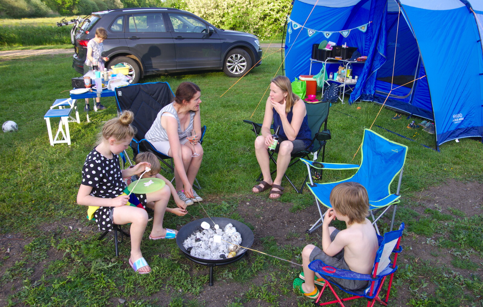 Toasting marshmallows from Camping at Three Rivers, Geldeston, Norfolk - 1st June 2019