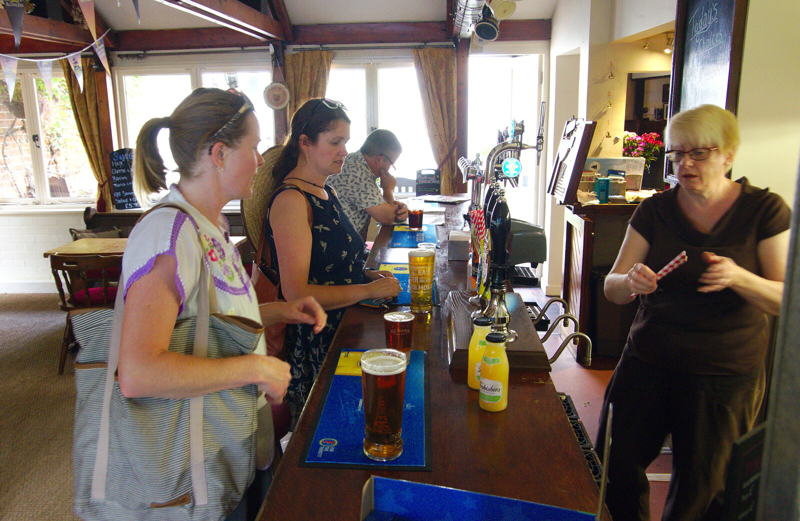 At the bar in the Wherry from Camping at Three Rivers, Geldeston, Norfolk - 1st June 2019