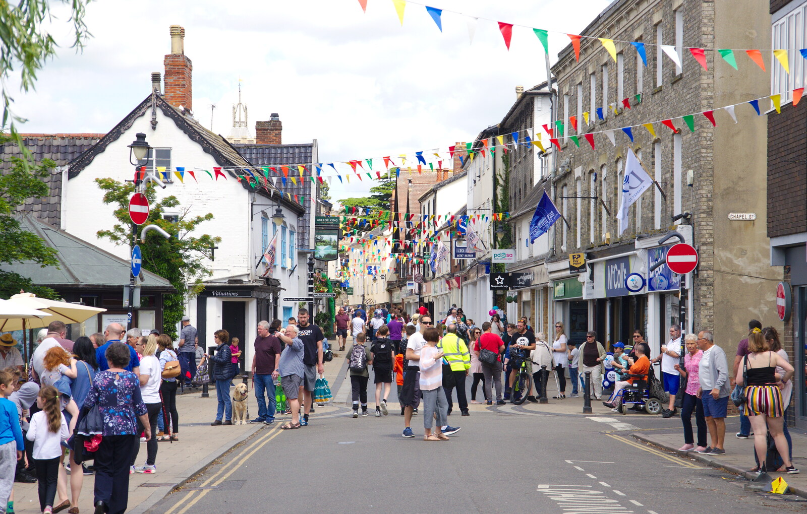 A view up Mere Street from The Diss Carnival 2019, Diss, Norfolk - 9th June 2019