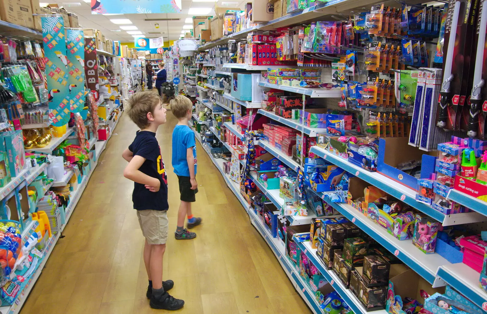 The boys spend their pocket money in Poundland, from The Diss Carnival 2019, Diss, Norfolk - 9th June 2019