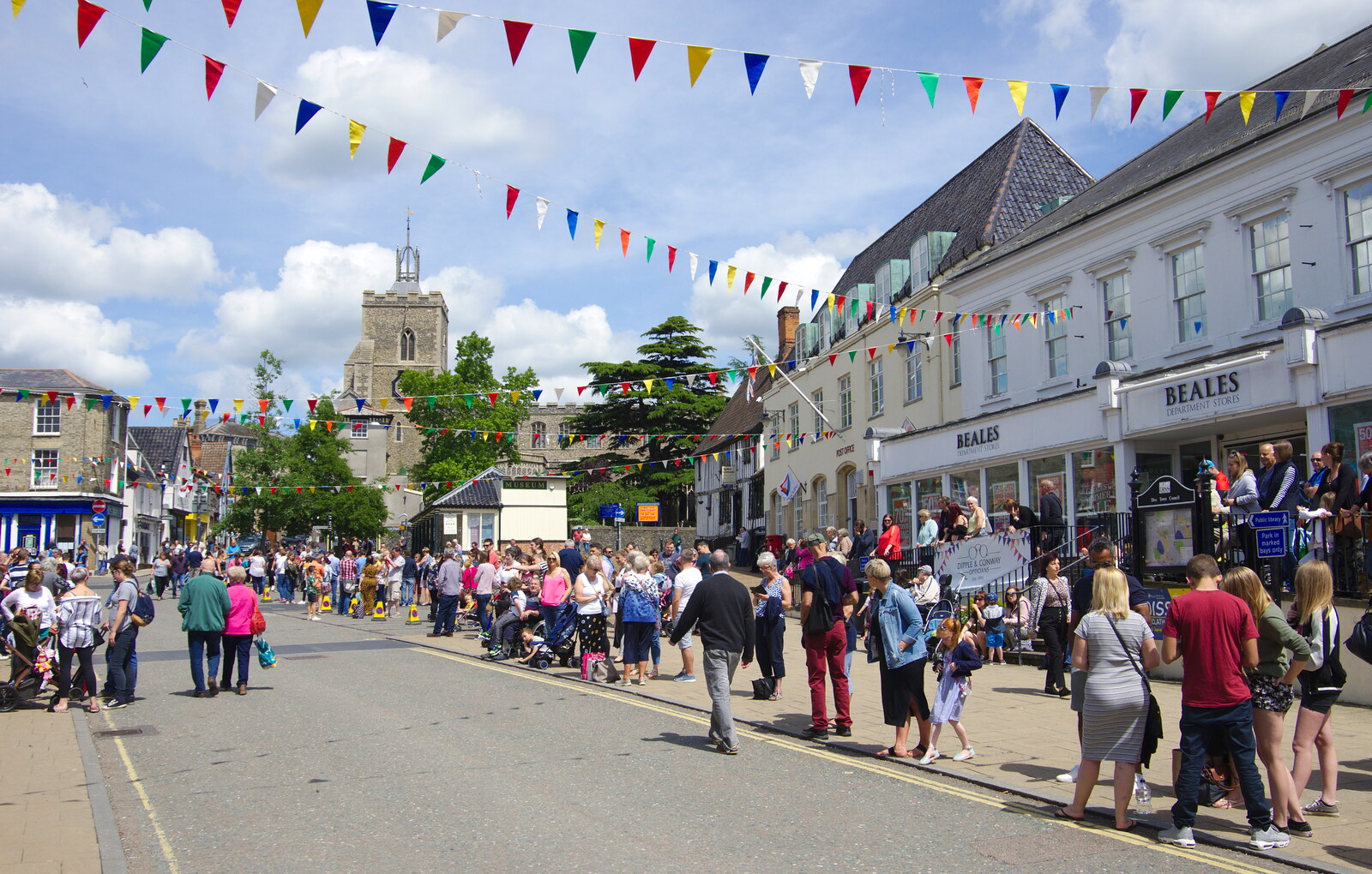 The Narket Place starts to fill up from The Diss Carnival 2019, Diss, Norfolk - 9th June 2019