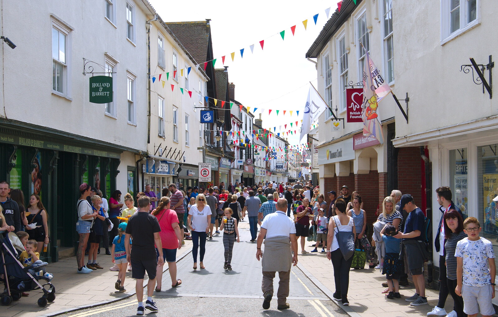 Looking back up Mere Street from The Diss Carnival 2019, Diss, Norfolk - 9th June 2019