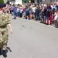 An army cadet with a collecting bucket, The Diss Carnival 2019, Diss, Norfolk - 9th June 2019