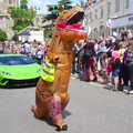 The Diss Carnival 2019, Diss, Norfolk - 9th June 2019, An inflatable dinosaur and a green Lambourghini