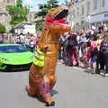 An inflatable dinosaur and a green Lambourghini, The Diss Carnival 2019, Diss, Norfolk - 9th June 2019