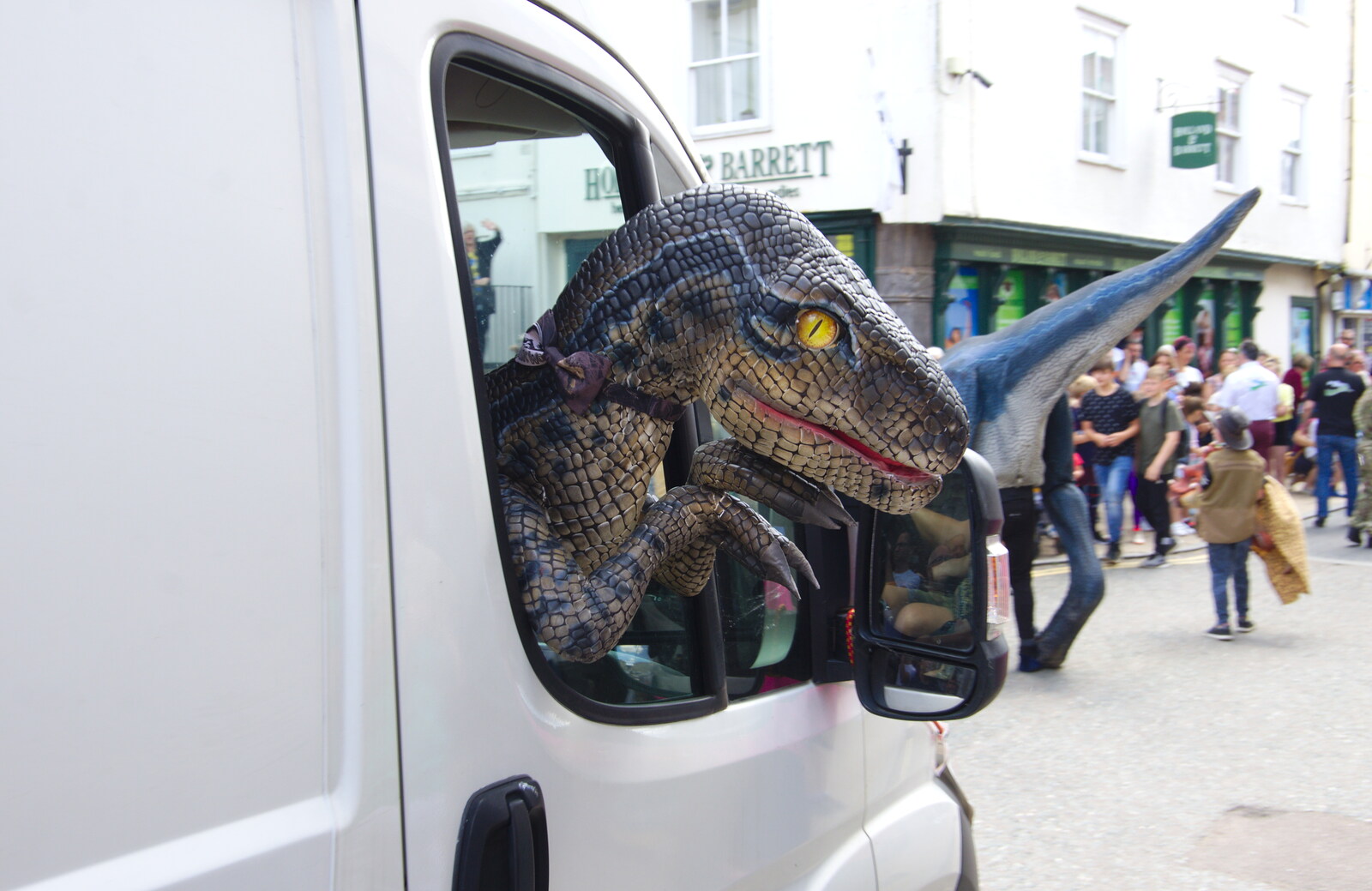 White Van dinosaur from The Diss Carnival 2019, Diss, Norfolk - 9th June 2019
