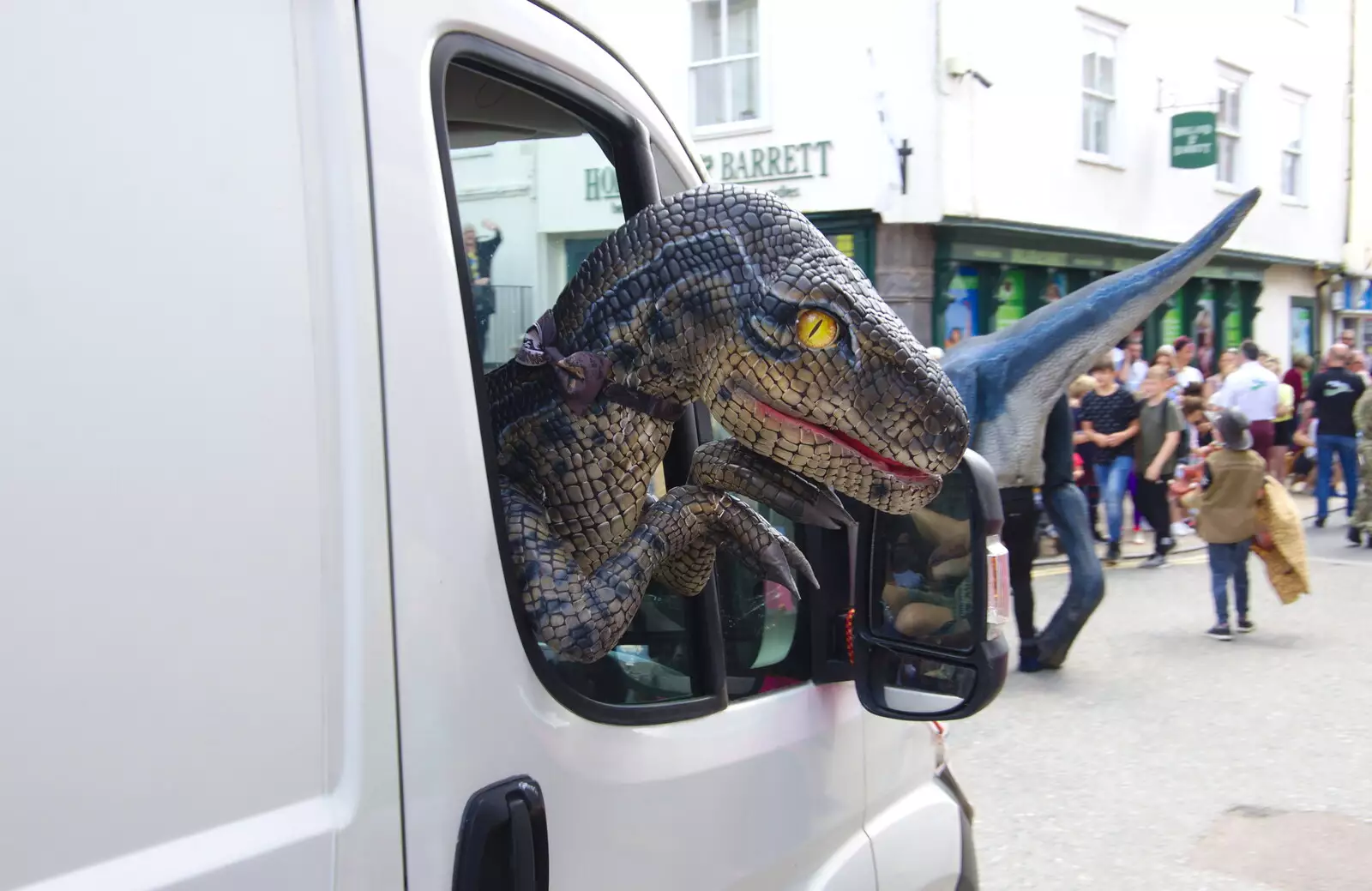 White Van dinosaur, from The Diss Carnival 2019, Diss, Norfolk - 9th June 2019