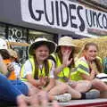 The Girl Guides wave at people, The Diss Carnival 2019, Diss, Norfolk - 9th June 2019