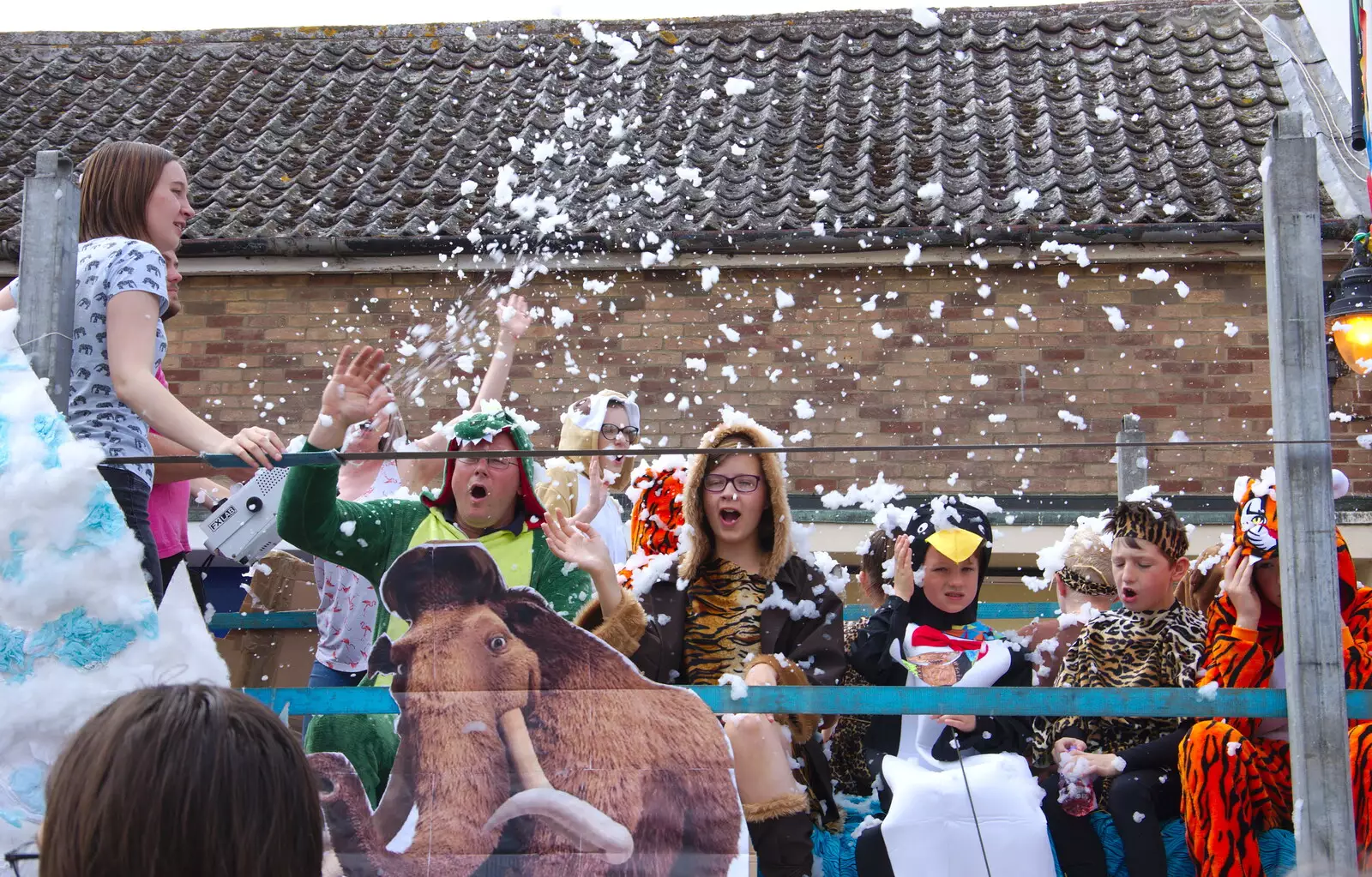 There's a foam explosion, from The Diss Carnival 2019, Diss, Norfolk - 9th June 2019